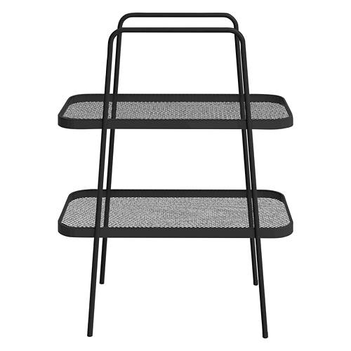 2 Tier Flower Shelves, Black Product Image Front shot 01