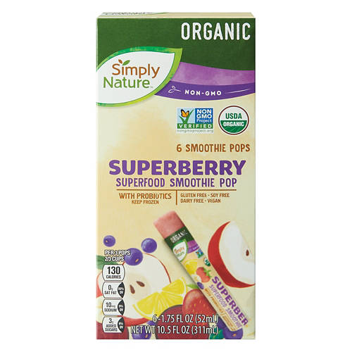 Organic Super Berry Smoothie Pop, 6 count Product Image Front shot 01