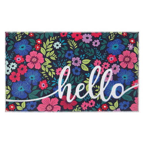 18" x 30" Indoor/Outdoor Sculptures Doormat - Hello Floral