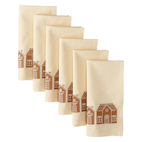 17” x 17” Holiday Napkins - Gingerbread, 6 Pack