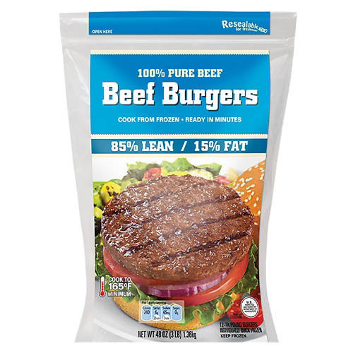 85/15  Ground Beef Patties, 3 lb