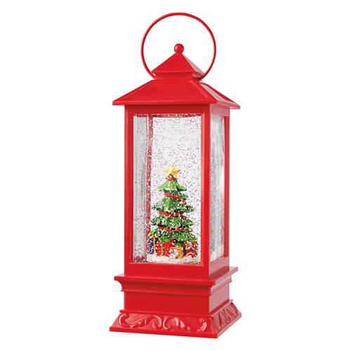 LED Swirling Glitter Lantern - Xmas Tree