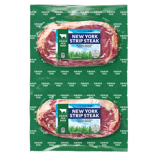Grass Fed New York Strip Steaks, per lb Product Image Front shot 01