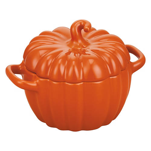 Small Pumpkin Casserole Dish, Orange