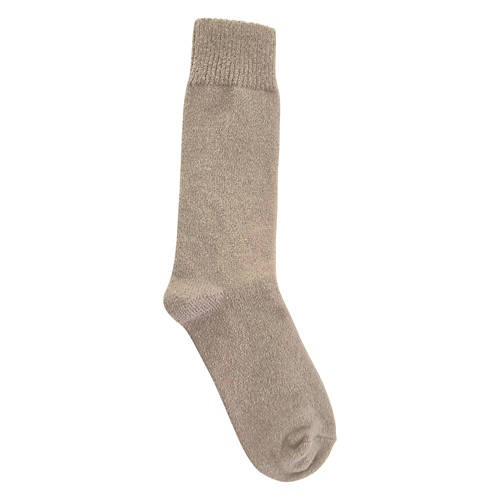 Ladies 2 Pack Boot Socks Cotton Crew, Beige/Gray