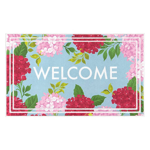 18" x 30" Deluxe Spring Mat - Welcome Floral Product Image Front shot 01