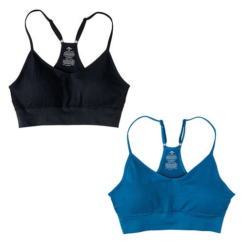 2 Pack Seamless Comfort Bra - Black & Blue, XL Product Image Front shot 01