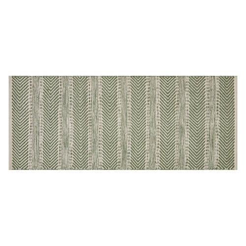 24" x 60" Reversible Woven Runner - Green Chevron