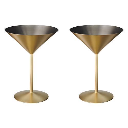 2 Pack Martini Glass - Gold