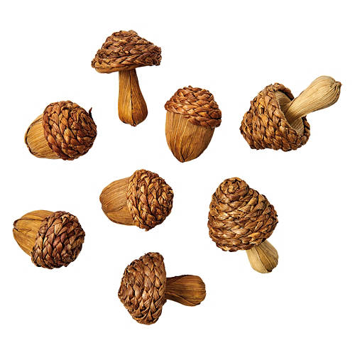 8 Piece Acorn and Mushroom Bowl Fillers