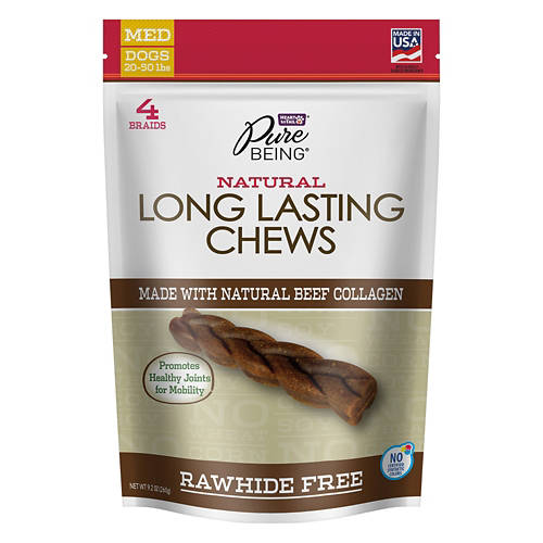 Natural Long Lasting Collagen Dog Chew - Braid, 9.2 oz Product Image Front shot 01