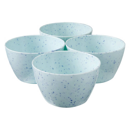 4 Pack Speckled Dinnerware Bowls, Blue