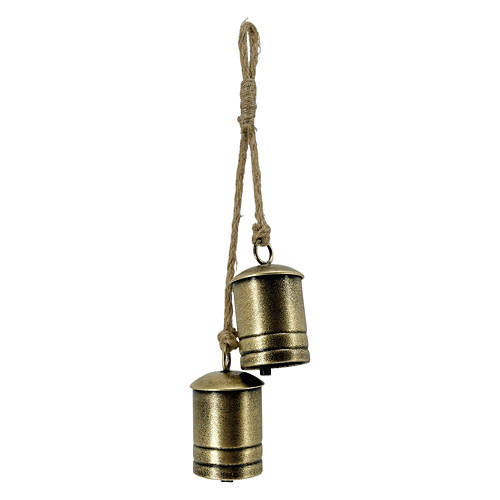 2  Medium Bronze Bells with Jute Loop