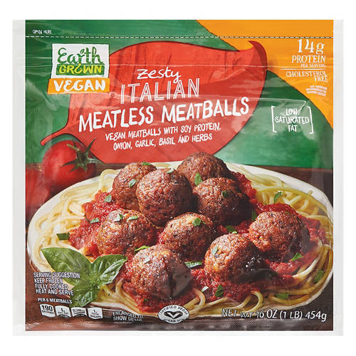 Vegan Zesty Italian Meatless Meatballs, 16 oz Product Image Front shot 01