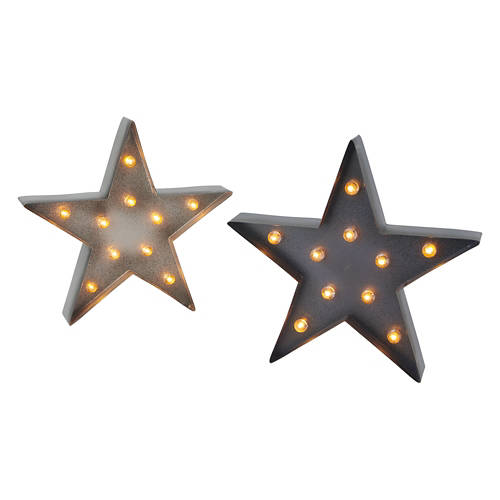 12" LED Metal Star - Silver/Blue, 2 pack