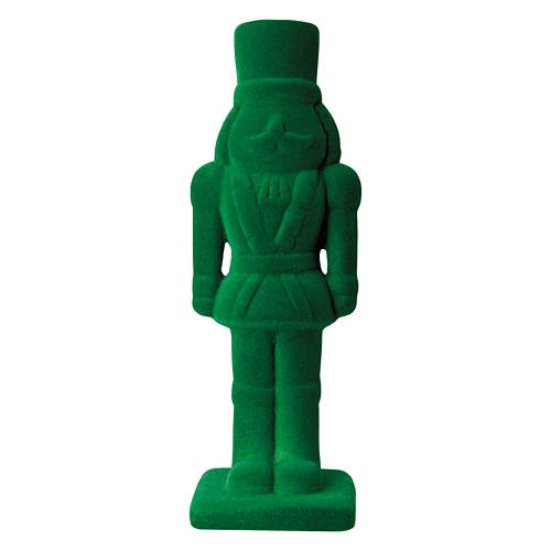 Christmas Flocked Nutcracker - Green