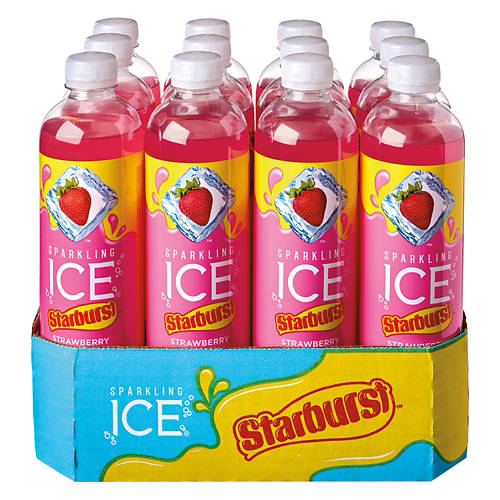 Sparkling Ice Starburst Strawberry, 17 fl oz bottle