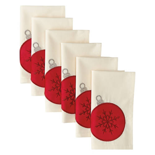 17” x 17” Holiday Napkins - Ornament, 6 Pack