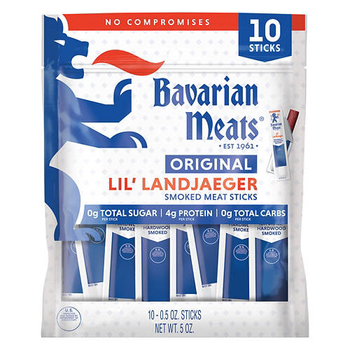 Original Lil Landjaeger Smoked Meat Sticks, 10 count Product Image Front shot 01