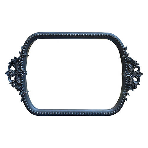 Vintage Style Gilt Mirror Tray - Black