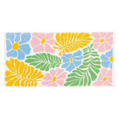 30" x  60" Super Soft Beach Towel - Botanicals Product Image Front shot 01
