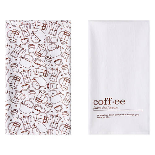 28” x 28” Tea Towels - Coffee Definition, 2 Pack