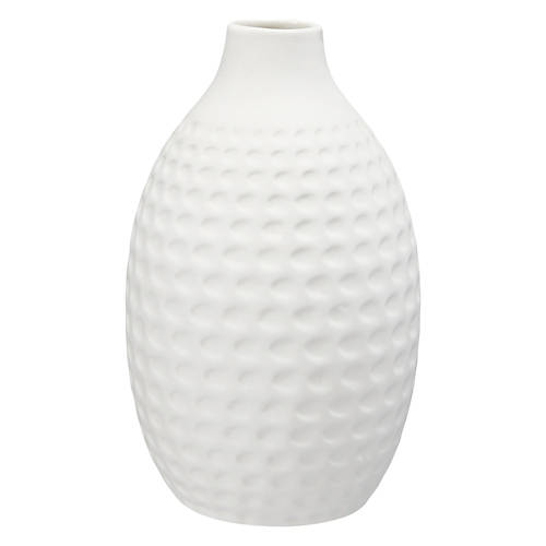 Textured Ceramic Vase, Dimpled Bottleneck