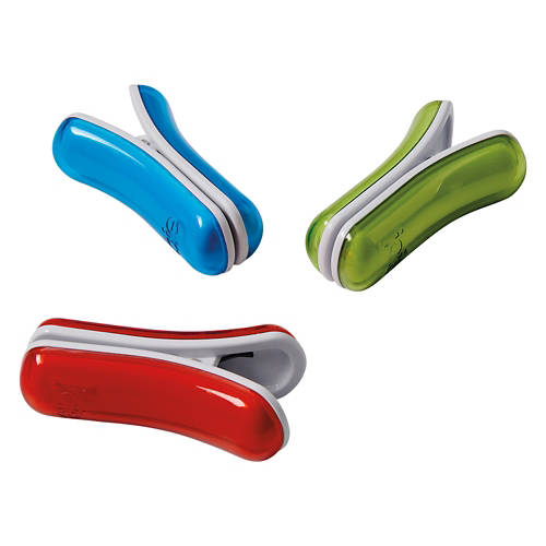 3 Piece Multi Color Rainbow Bag Closure Clips