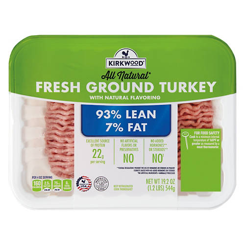 93% Lean Ground Turkey, 19.2 oz Product Image Front shot 01