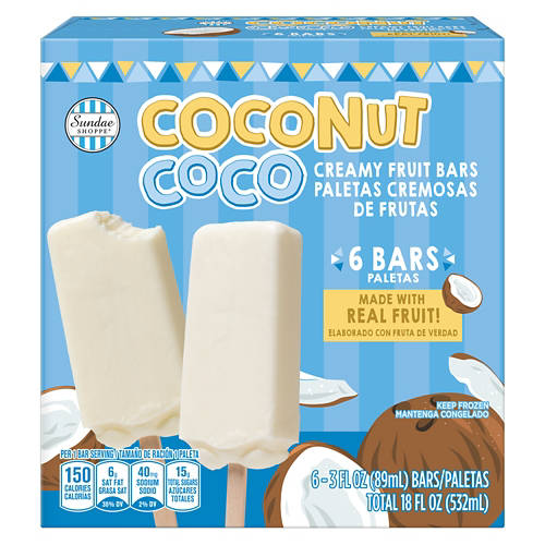 Premium Coconut Coco Ice Cream Bars, 6 count Product Image Front shot 01