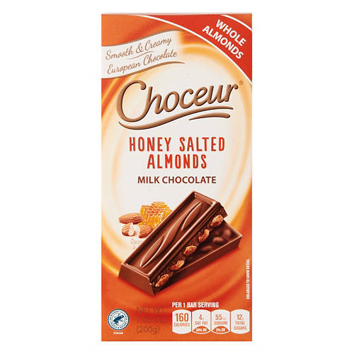 Milk Chocolate Bar with Honey Salted Almonds, 7.05 oz