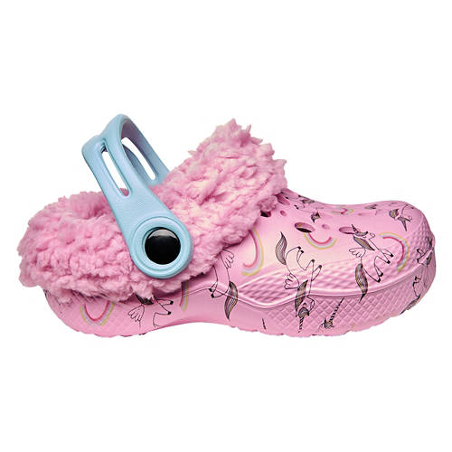 Toddler Warm Lined Clogs - Pink Unicorn, 5/6