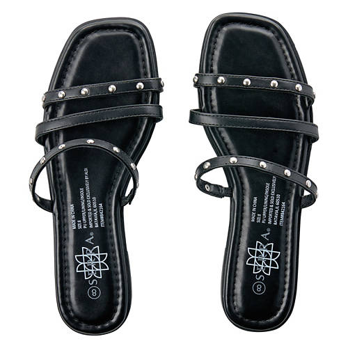 Ladies Strappy Sandal - Black, 9