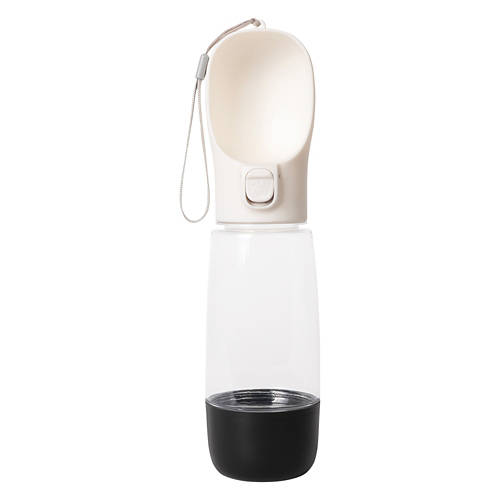 Portable Pet Travel Water Bottle - Black/Cream