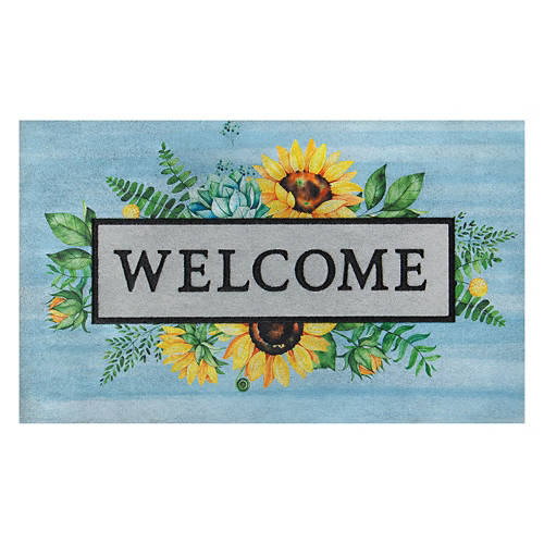 18" X 30" Outdoor Accent Mat - Welcome Sunflower Product Image Front shot 01