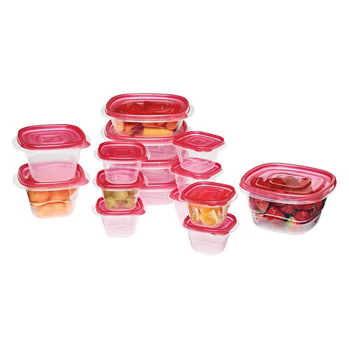 30 Piece of Food Storage Containers - Red Lid