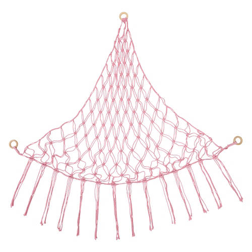 Triangular Shaped Boho Net Hammock, Pink