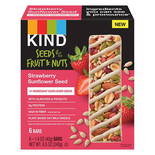Strawberry Sunflower Seeds Bars, 6 count Product Image Front shot 01