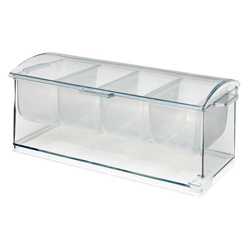 Food Storage Garnish Bar with Lid - Clear Product Image Front shot 01