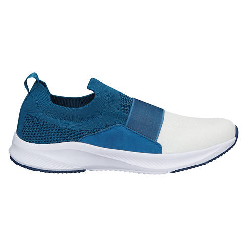 Ladies Knit Slip On Trainer Shoes - Blue, 10