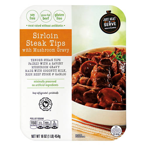 Sirloin Steak Tips With Mushroom Gravy, 16 oz Product Image Front shot 01