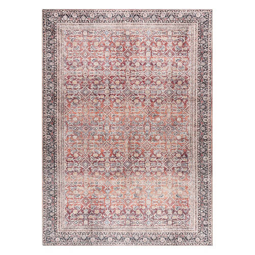 5' x 7' Chenille Washable Area Rug - Rusty Floral Product Image Front shot 01