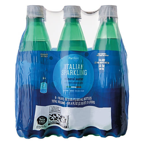 Italian Sparkling  Mineral Water - 6 pack, 16.9 fl oz Bottles Product Image Front shot 01