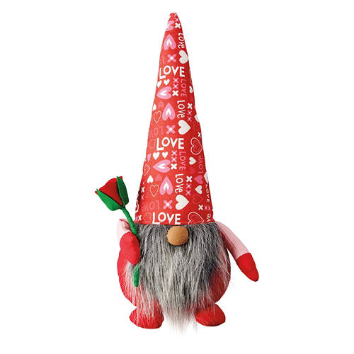 20" Tall Valentine's Day Gnome - Roses