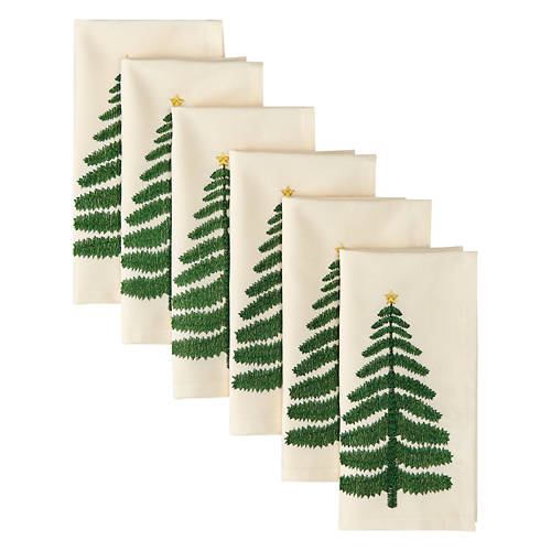 17” x 17” Holiday Napkins - Tree, 6 Pack