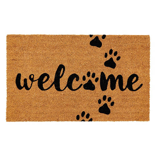 18" x  30" Spring Coir - Welcome Paw Prints