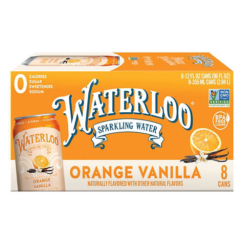 Orange Vanilla Flavor Sparkling Water - 8 pack, 12 fl oz