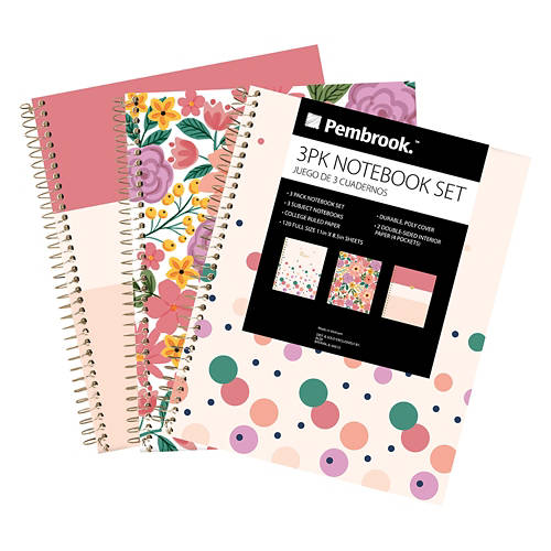 3 Pack Pattern Notebook Set