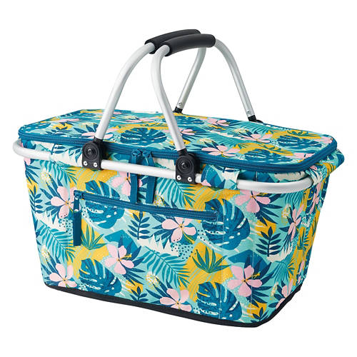 Soft Sided Basket Cooler - Gradient Palm Leaves Product Image Front shot 01