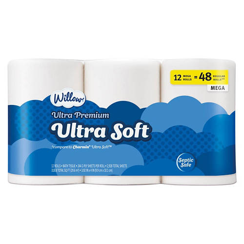 12 Roll Ultra Soft Bath Tissue - 244 Sheets